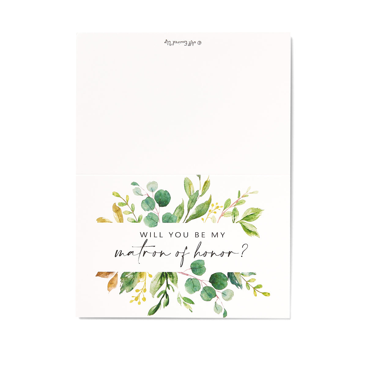 12 Greenery Bridesmaid Proposal Folded Cards and Envelopes