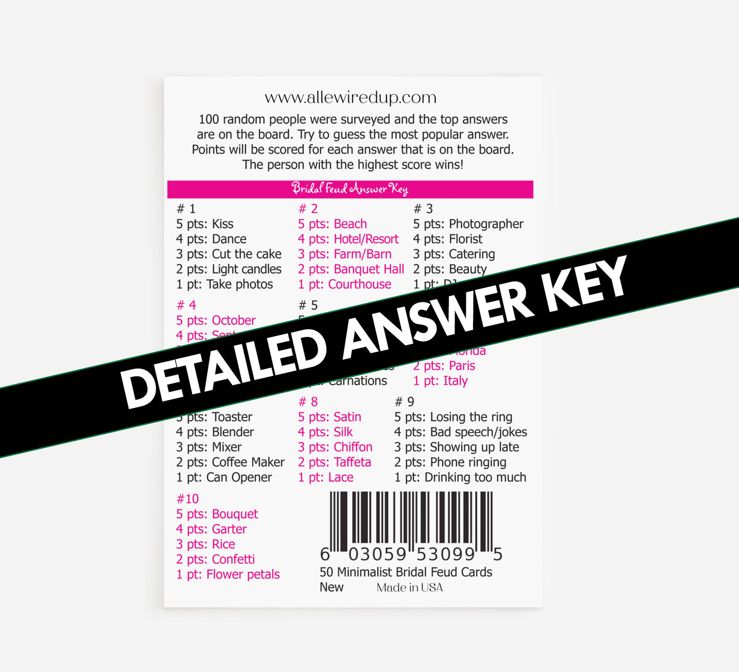 50 Baby Shower Family Feud (50-Cards) Minimalist Script